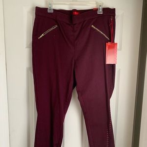 JLO burgundy skinny jeans
